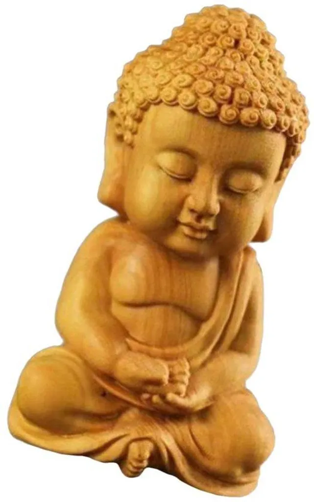 Réduire le Stress avec ce Bouddha Sakyamuni de Poche en Bois Sculpté