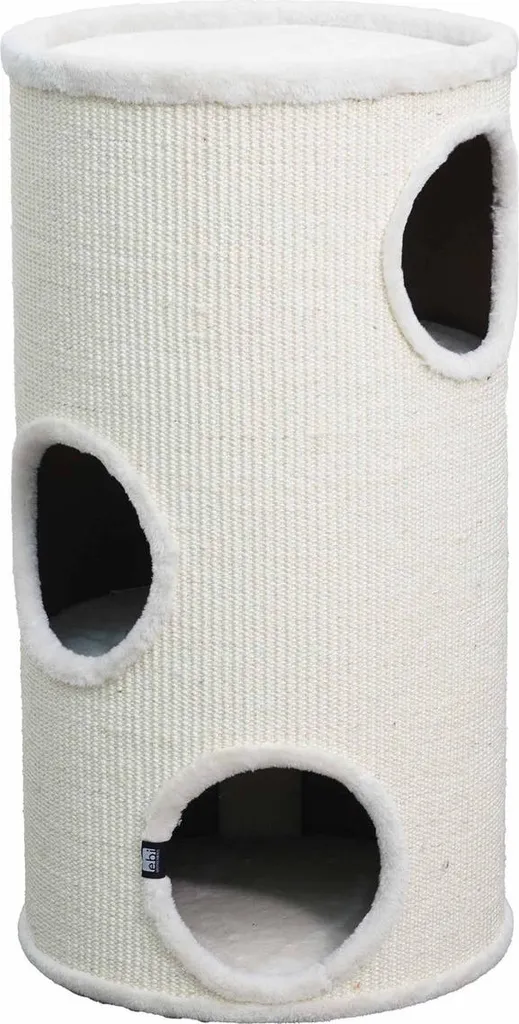 Kratztonne EBI Dublin Crème - Griffoir Géant en Sisal avec Niches Douces