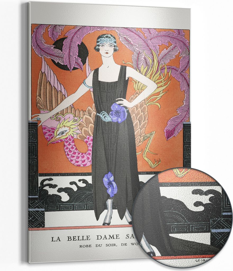 DEQOART Magnettafel Metall 40x60 cm 'Dame des Art Déco' Whiteboard Pinnwand Büro