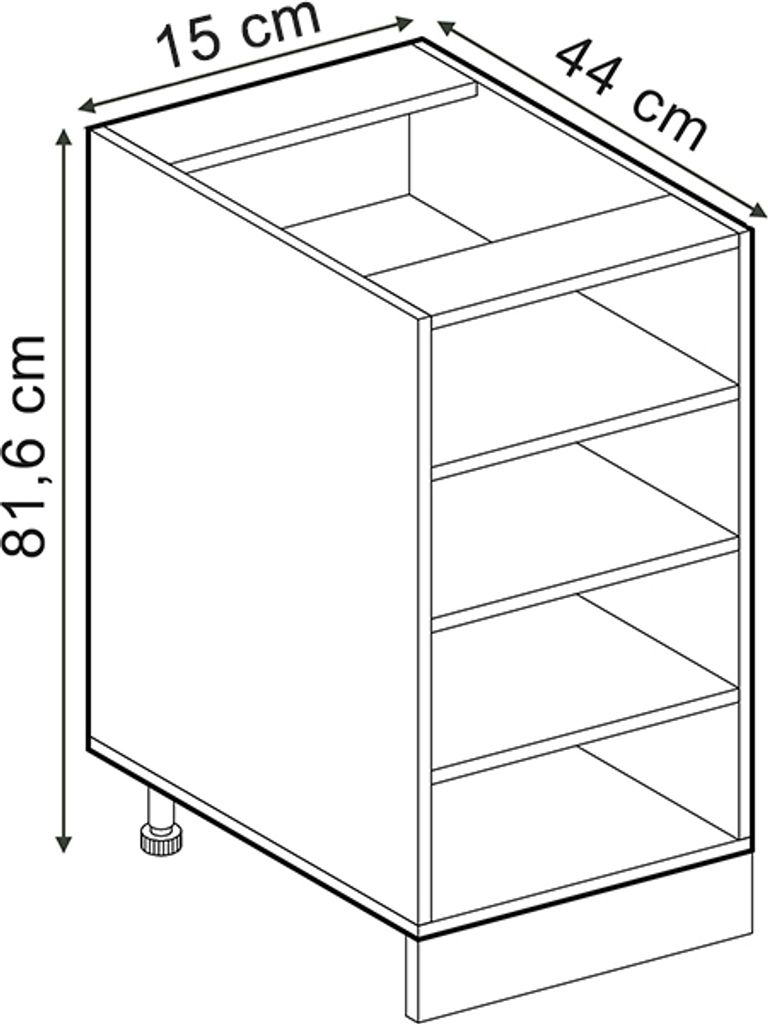 Etagère de cuisine Vicco R-Line Blanc 15cm sans PT, Model Image du produit 