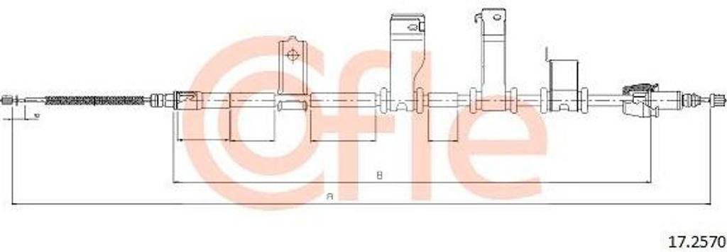 COFLE 17.2570 Seilzug, Handbremse OE 597601J000 kompatibel mit i10, i20