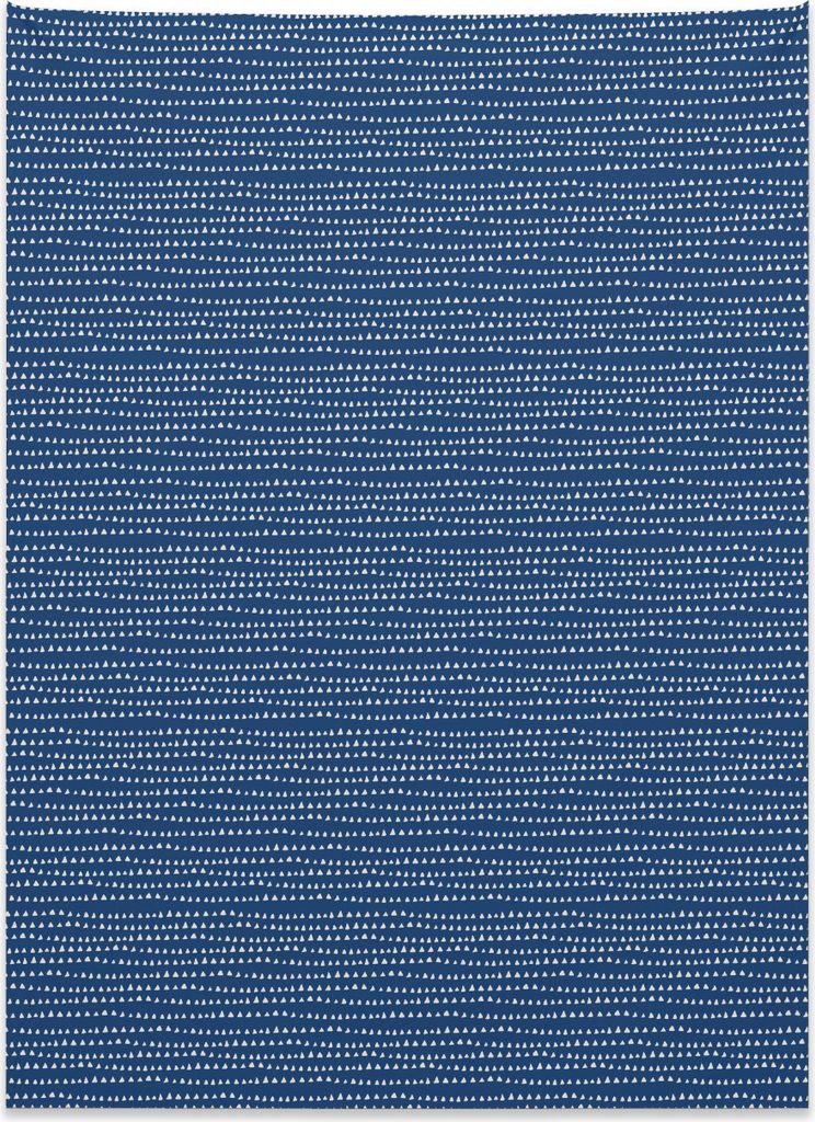 Abakuhaus Blau Weiss Wandteppich, Minimale Dreiecke aus Weiches Mikrofaser Stoff Kein Verblassen Klare Farben Waschbar, 110 x 150 cm, Marineblau un...