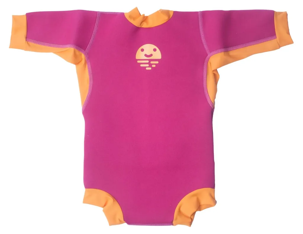 Maillot de bain bébé anti-froid rose en néoprène et protection UV 3-9m