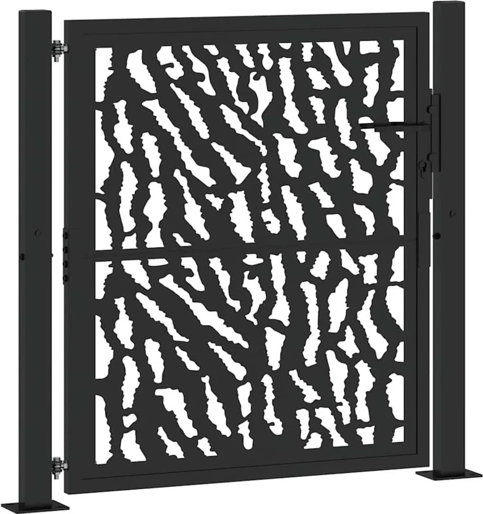 Portillon de jardin en acier noir 100x100 cm Trace pour clôture extérieure