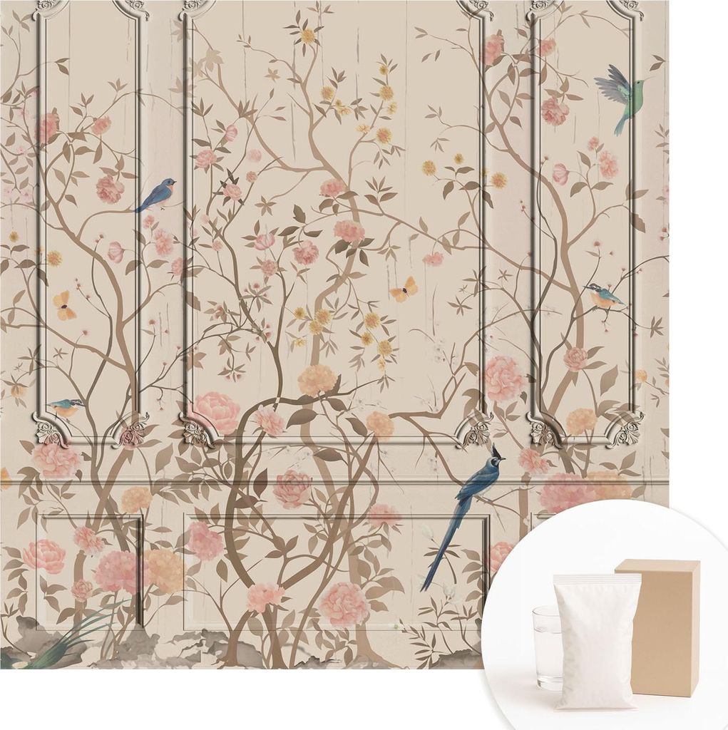 Fototapete - Wandbilder für Wohnzimmer - 250x250 cm - Dekorative Wandfolie - Modernes Design für Wanddekoration - Tapeten für Innenräume - Vög...