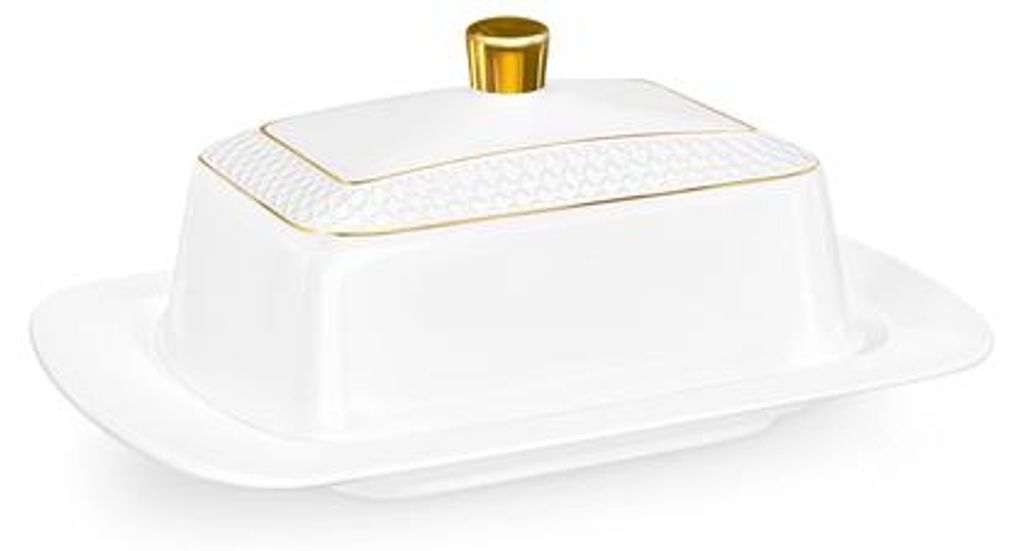 Wilmax Butterdose Goldrand 18.5x12.5x7.5 cm Porzellan WL-880102601/A