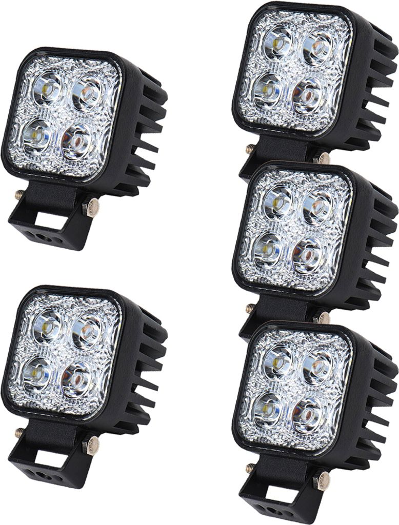 Greenmigo 5X 12W Led Arbeitsscheinwerfer Offroad Lampe Flood Scheinwerfer LED Arbeitslicht 12V 24V Zusatzscheinwerfer Rückfahrscheinwerfer für Tr...
