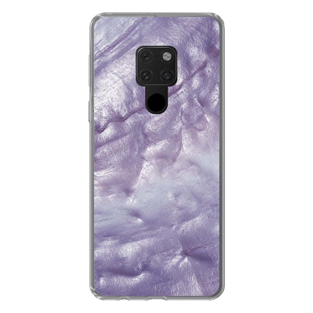 MuchoWow Handyhülle Schutzhülle Hülle für Huawei P40 Lite Perlmutt - Naturstein - Violett Silikon Softcase Handy Hülle - Handy