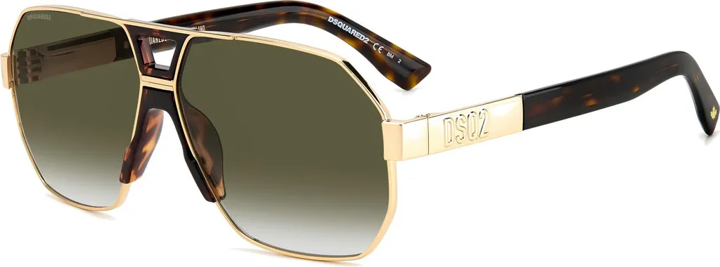 Lunettes de soleil Dsquared2 D2 0028/S Or et Havane Taille 63/12/140
