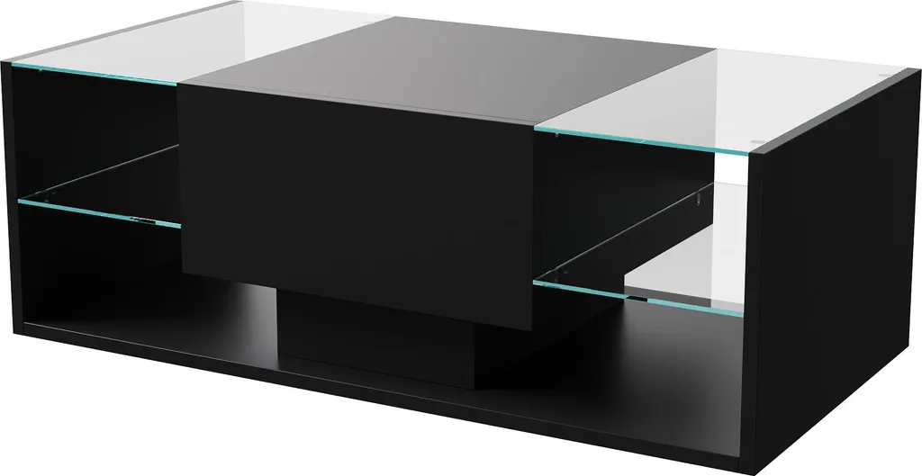 Table basse avec rangement et LED multicolore pour salon high-tech