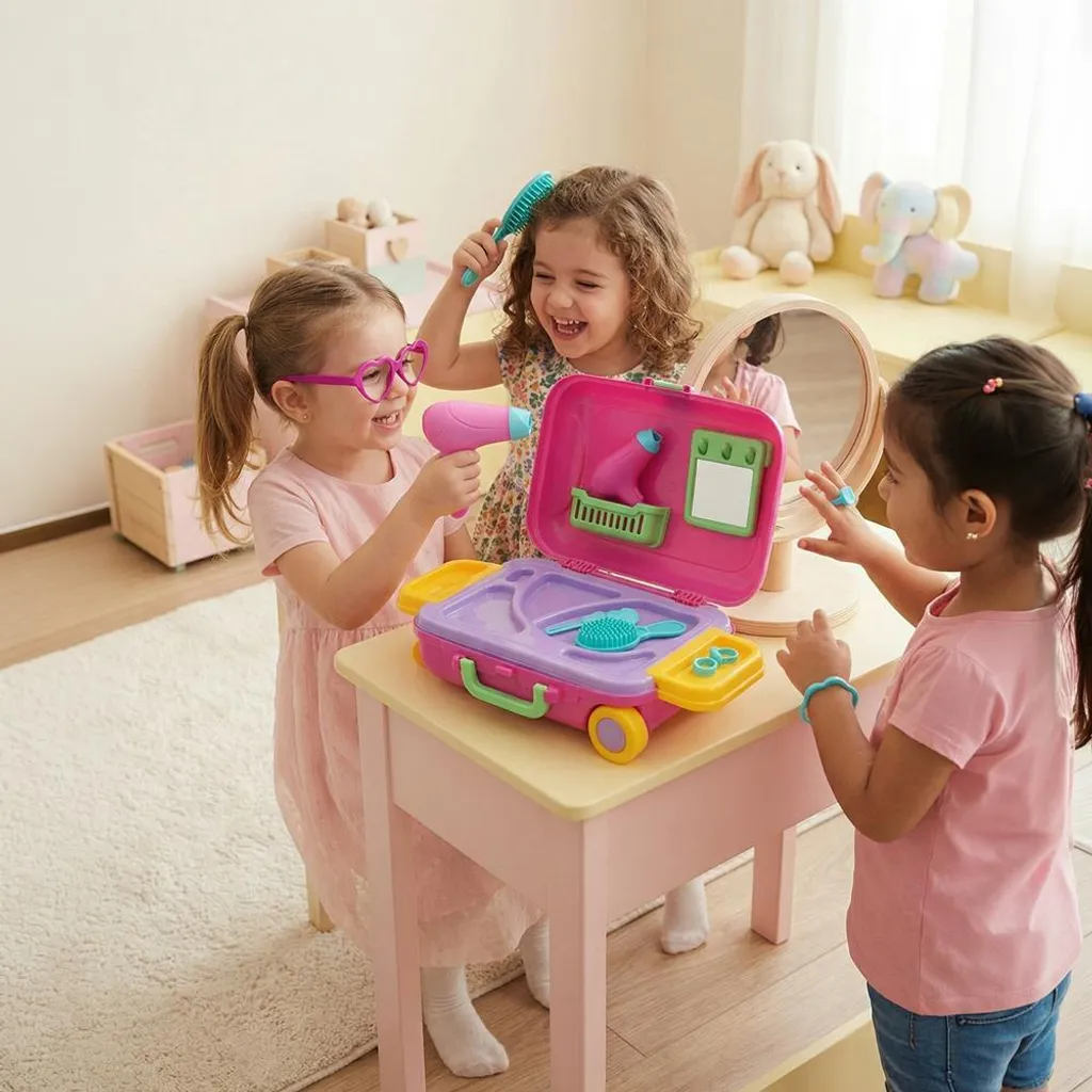 Ogi Mogi Kids Beauty Set - Kit Coiffure et Maquillage pour Fille 18 Pcs