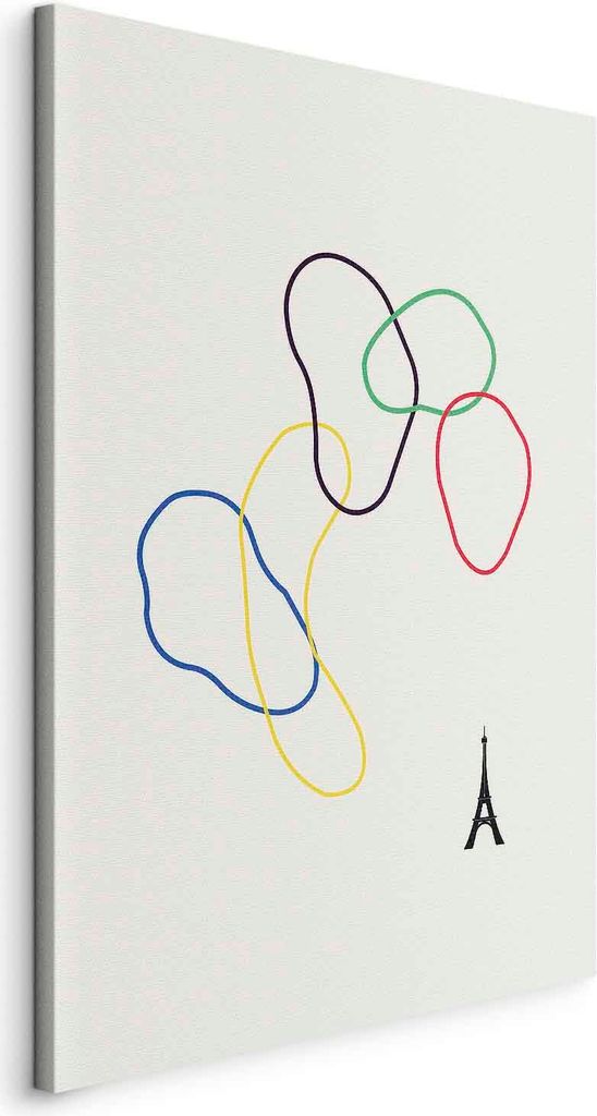 Italienischer Leinwand Leinwandbild - Colorful Rings - Digital Graphics - Minimalism 40x60 cm Abstrakt a-C-10118-b-a