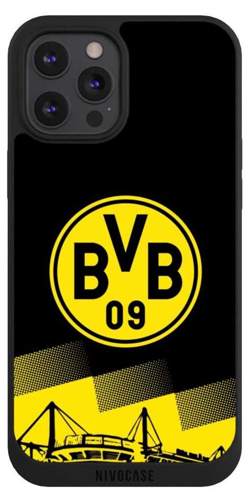 NIVOCASE Handyhülle für Apple iPhone 12 Pro Max Hülle NIVOpure Case Schwarz BVB Borussia Dortmund Stadion
