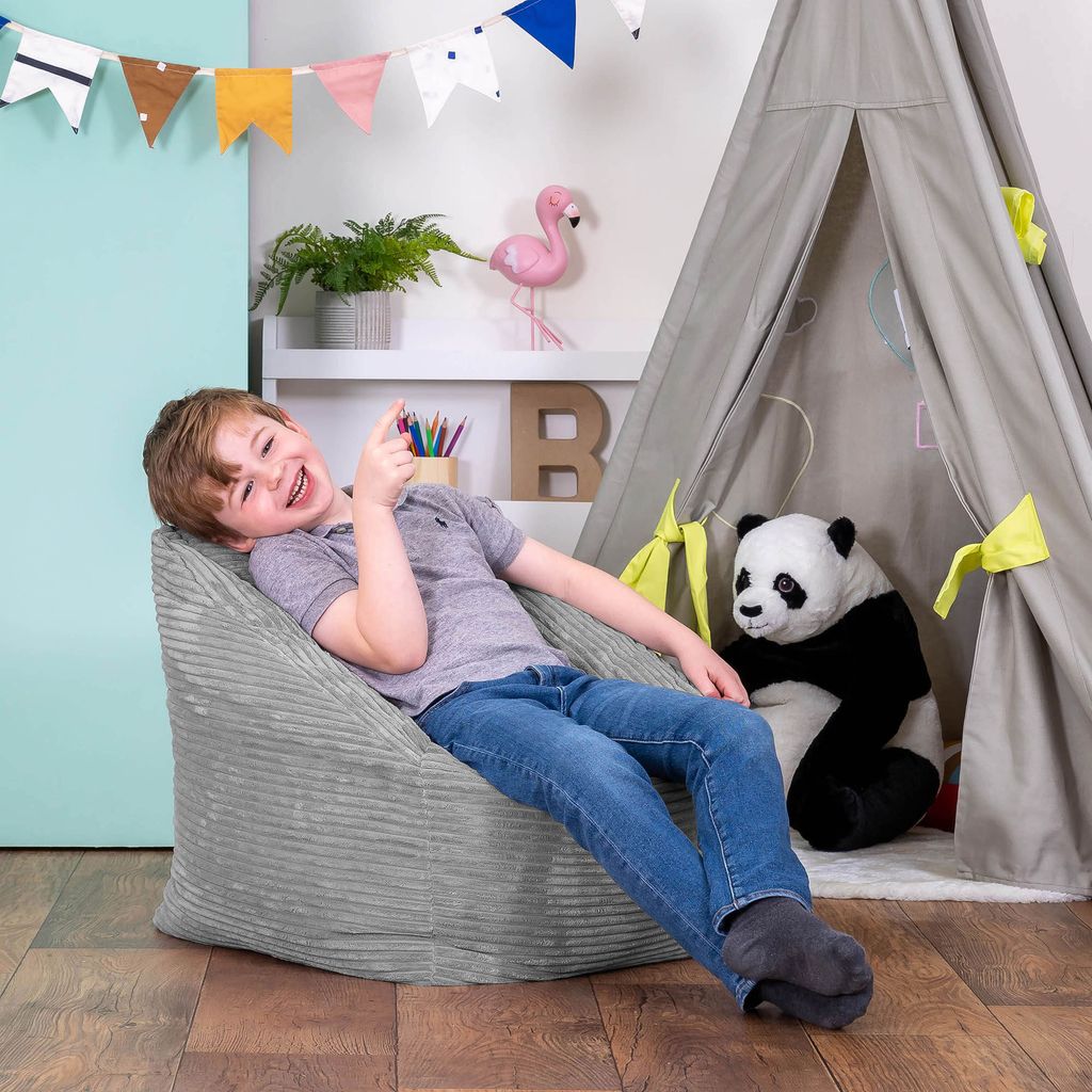 icon Sitzsack Bean Bag Flauschig Für Kinder Morgan, Grau, Produktbild 3