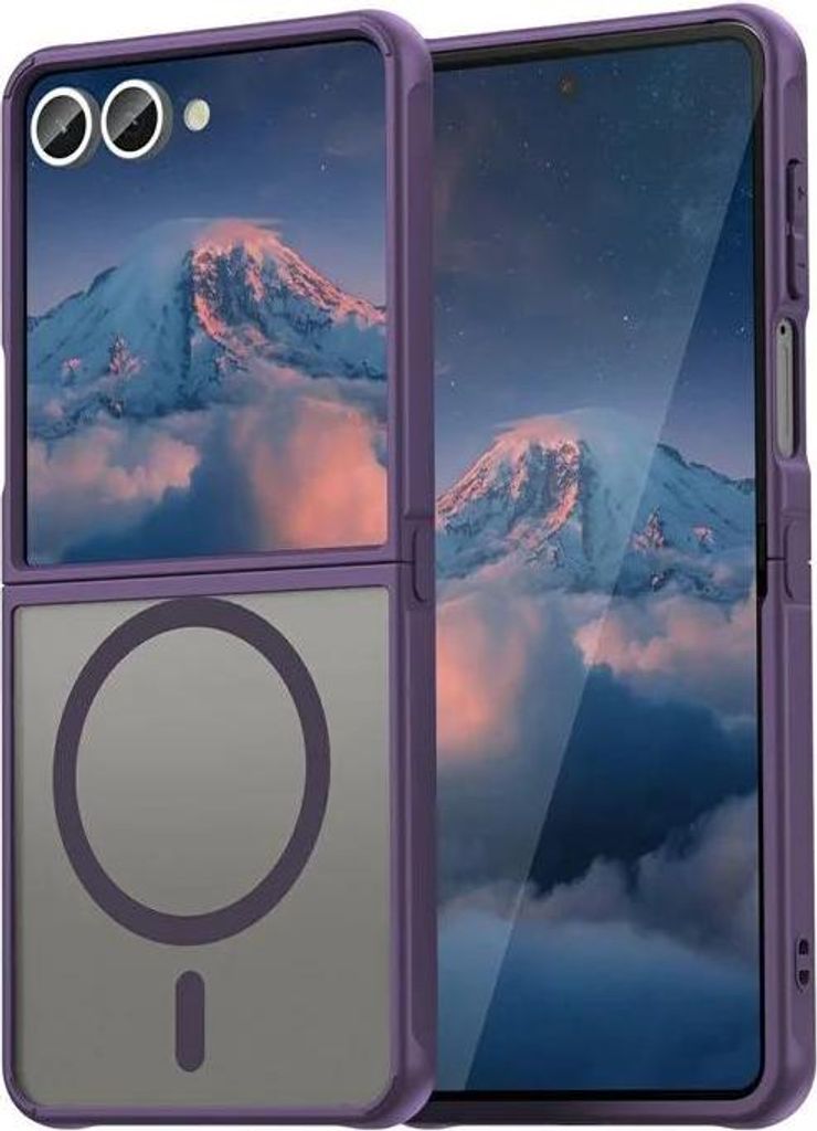 MagSafe Hülle für Samsung Galaxy Z Flip 7 - Phonesta AirFrost Semi-Transparent Back Cover - Matt Lila