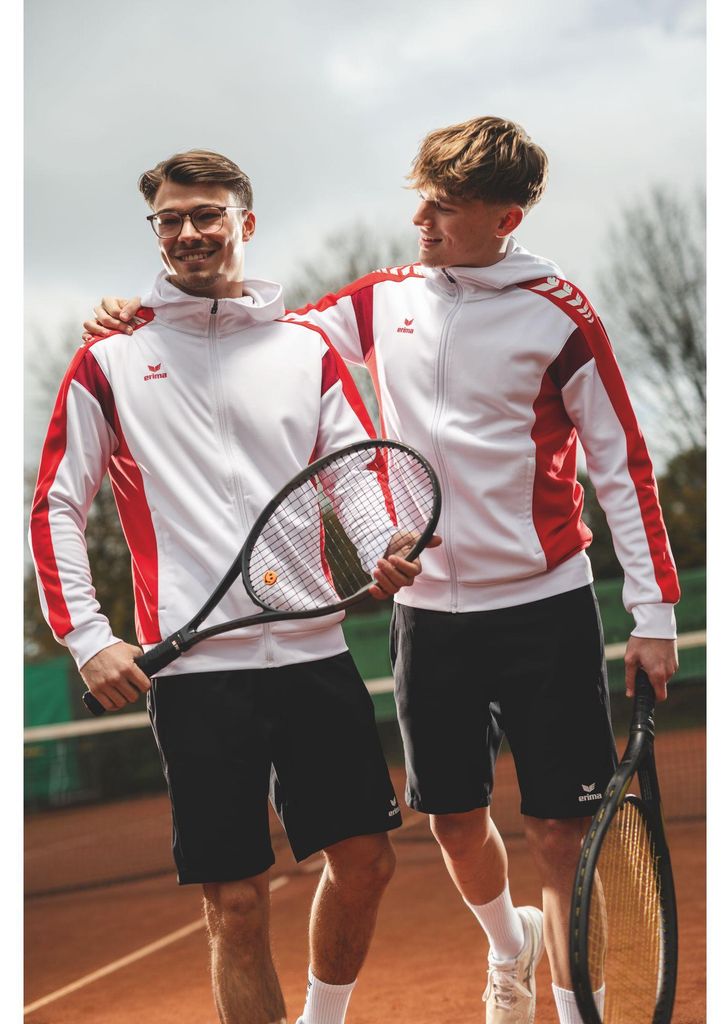 Erima Celebrate 125 Trainingsjacke mit Kapuze Weiß/Rot - XXXL