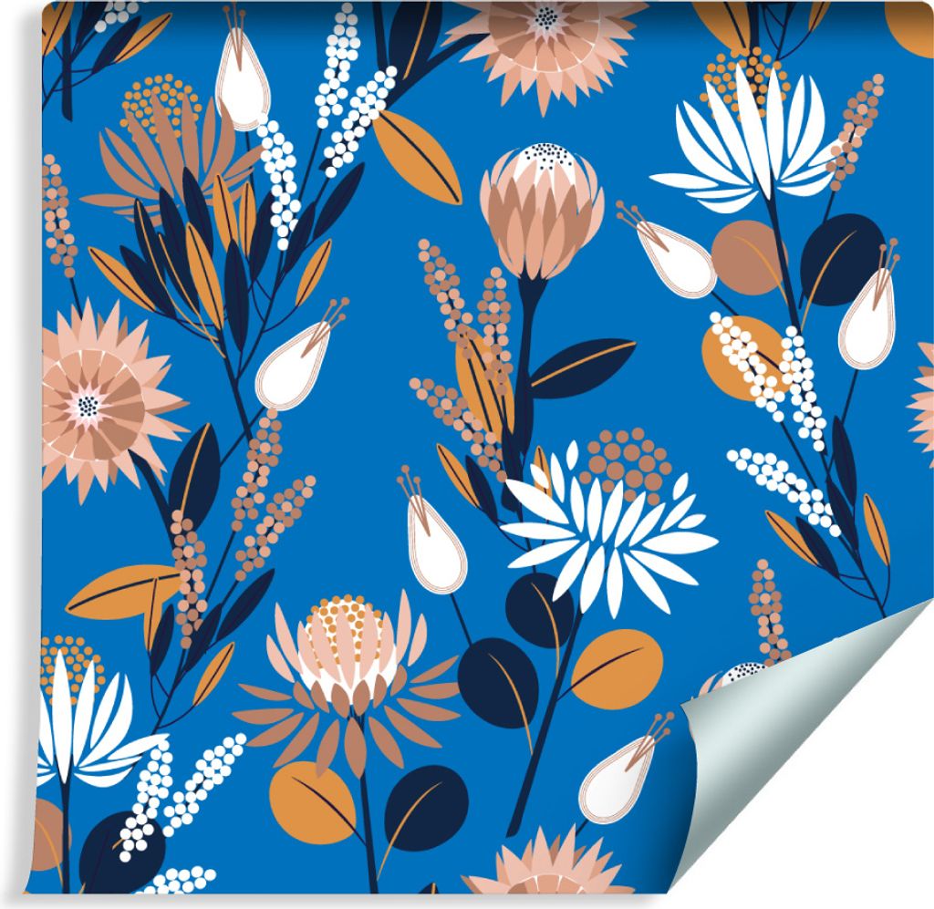 10m VLIES TAPETE Rolle Natur Retro Bunte BLUMEN XXL