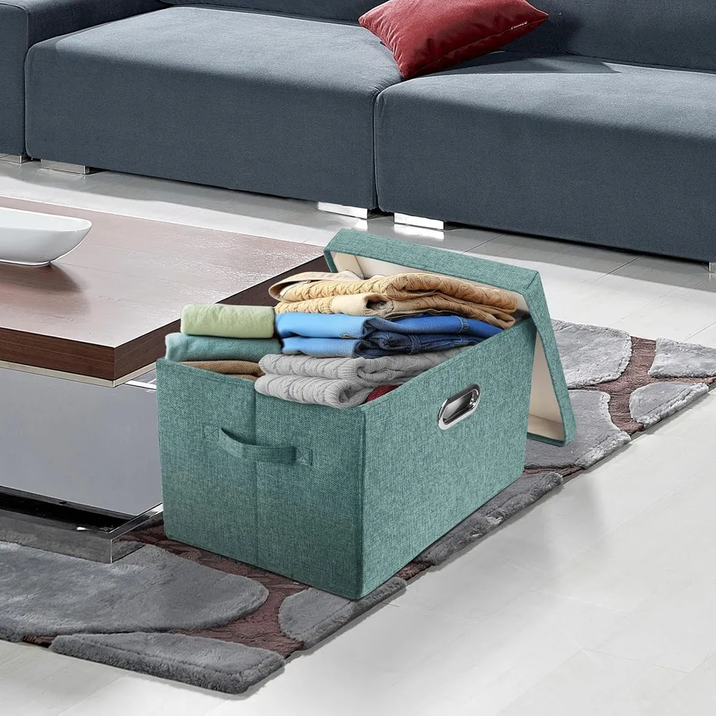 Lot de 5 Boîtes de Rangement avec Couvercle Aqua Deep 44x30x29 cm
