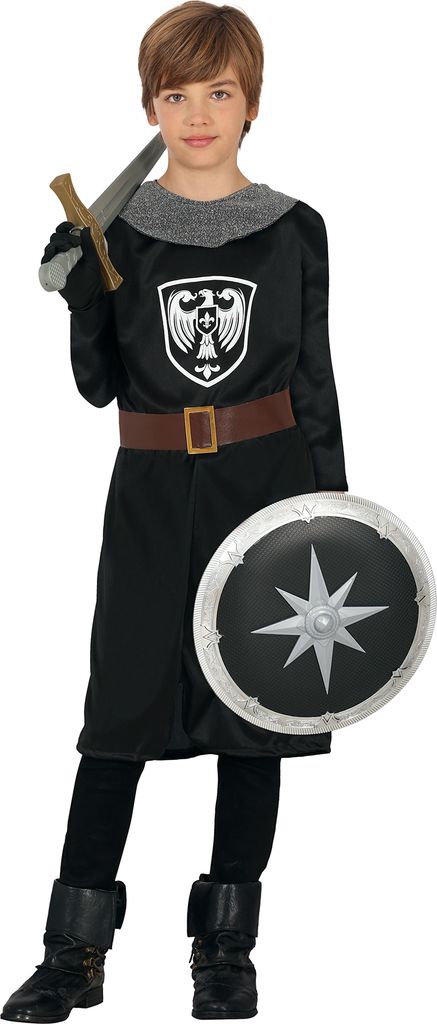 Kostüm Schwarzer RITTER Krieger Mittelalter Karnevalsball 5-6 Jahre