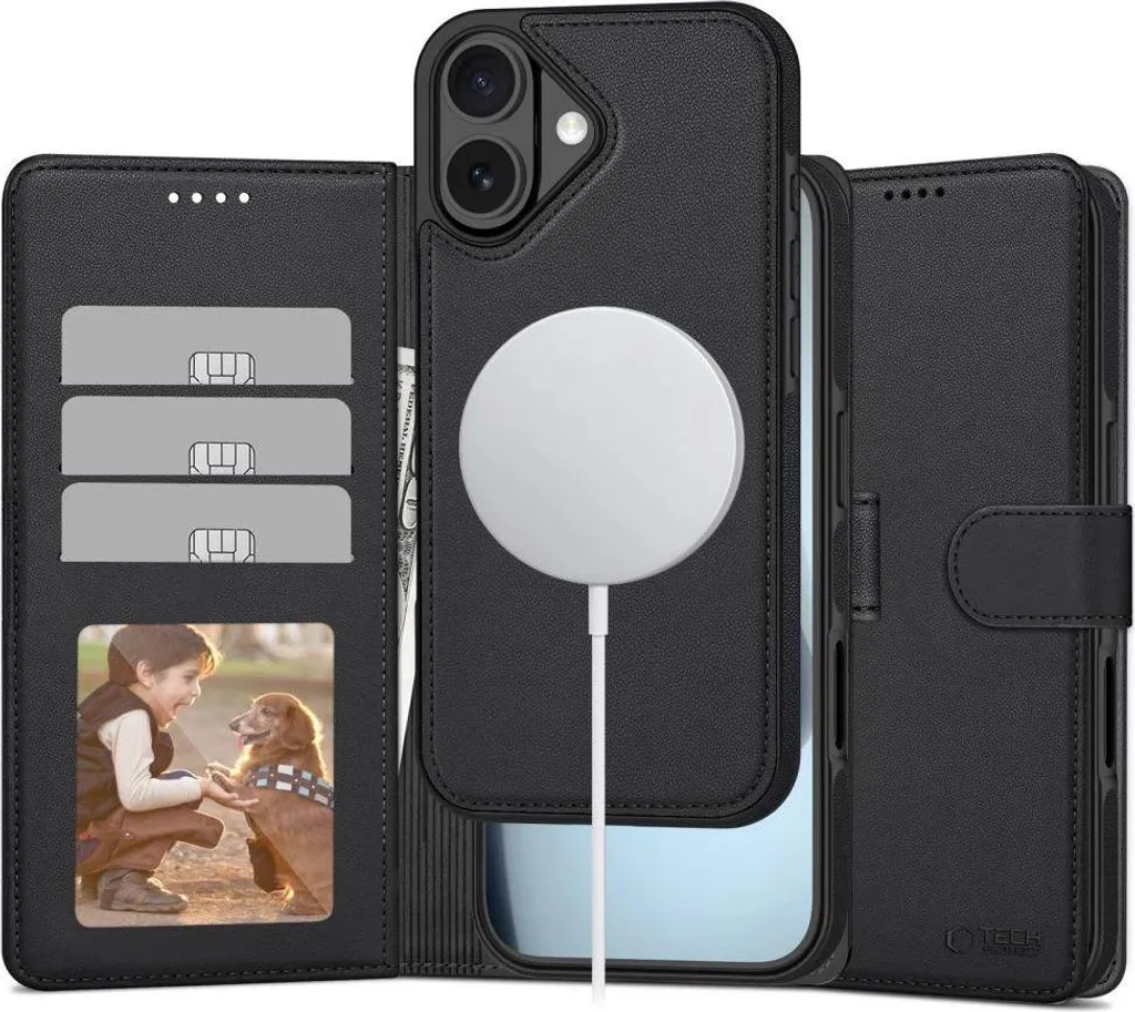 Custodia Wallet MagSafe per iPhone 17 - Tech-Protect Nero Opaco