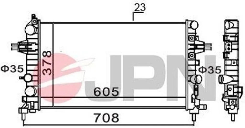 Radiateur Moteur JPN 60C9034 OE 1300266 pour Astra H et Zafira B