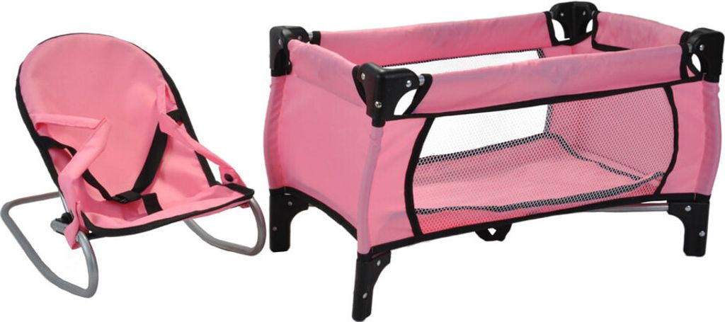 Bandits & Angels Puppenbett und Wippe Softpink Angel – Rosa Produktbild 