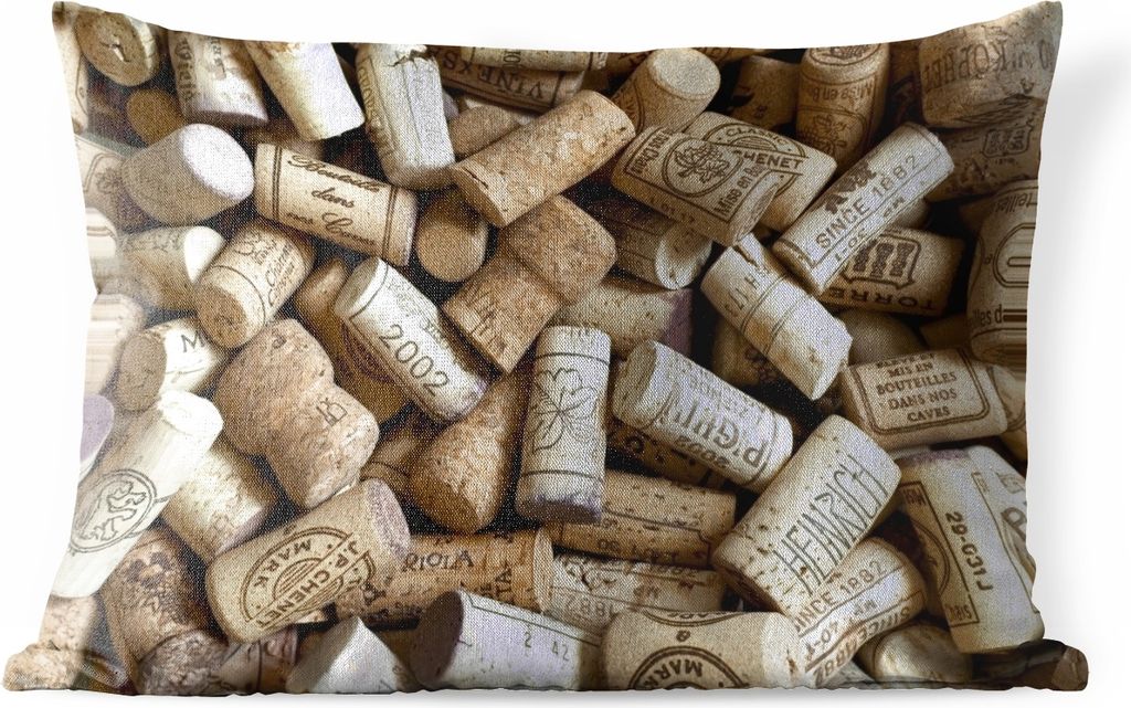 MuchoWow Outdoor Kissen - Eine große Menge an Korken - 60x40 cm - Wetterfest - Lounge Kissen - Zierkissen - Kissen für Innenräume