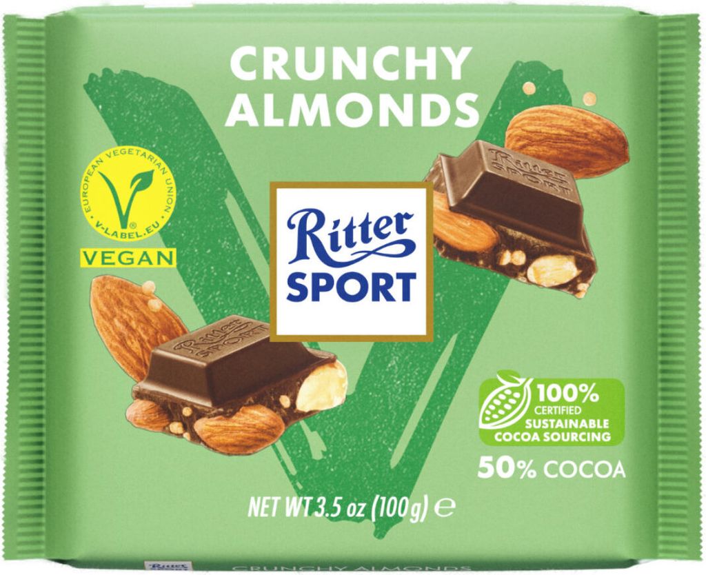 Ritter Sport Vegan Crunchy Mandel Vegane Edition Schoko Produktbild 1