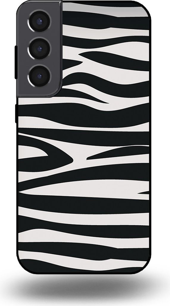 Smartphonica Handytasche passend für Samsung Galaxy S22 mit Zebradruck - TPU Rückseite mit Zebradruck Design - Schwarz Weiß