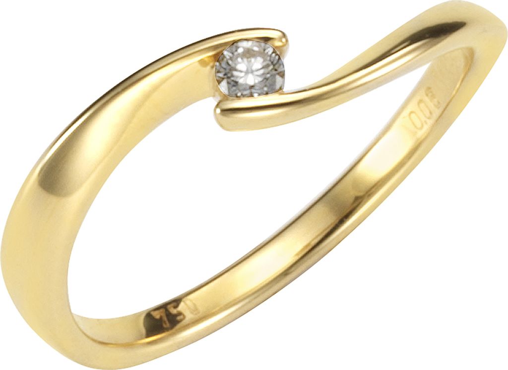Orolino Ring 750/- Gold gelb 058 (18,5) Brillant weiß 067370084-2