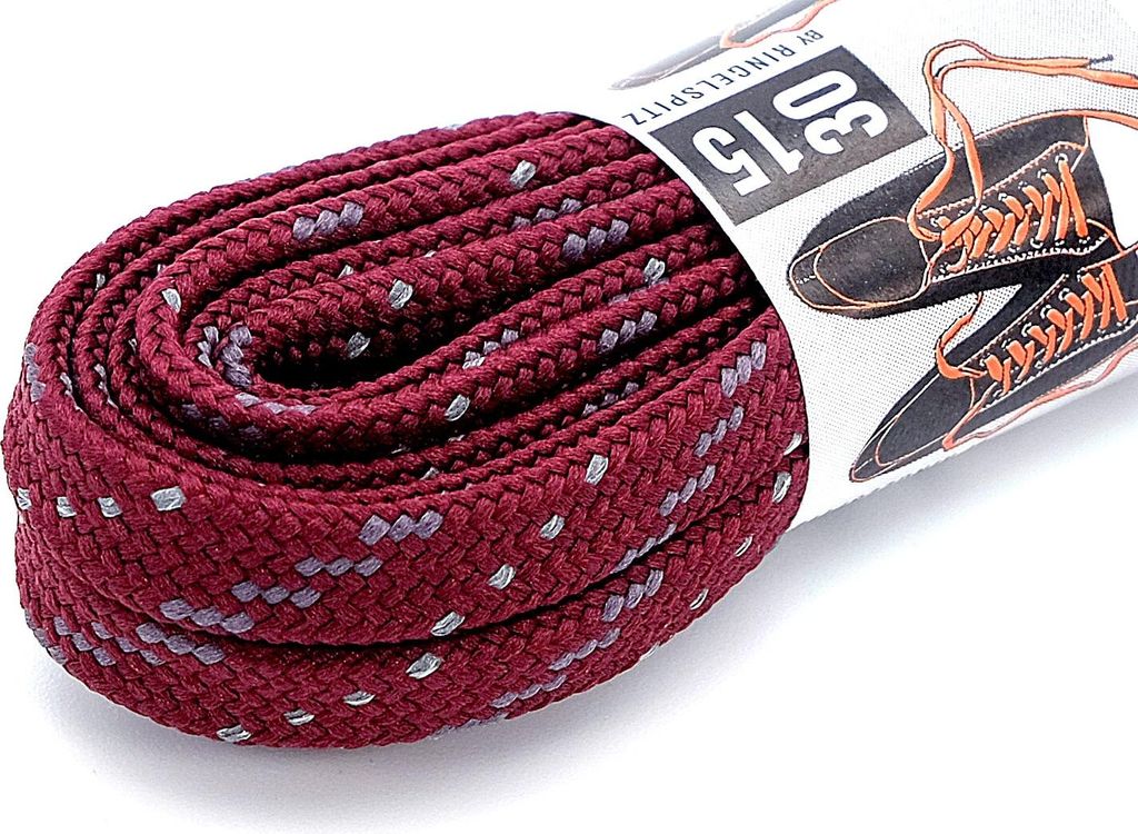 RINGELSPITZ - Flachsenkel medium aus Polyester - 125 cm, d'rot/grau reflektierend