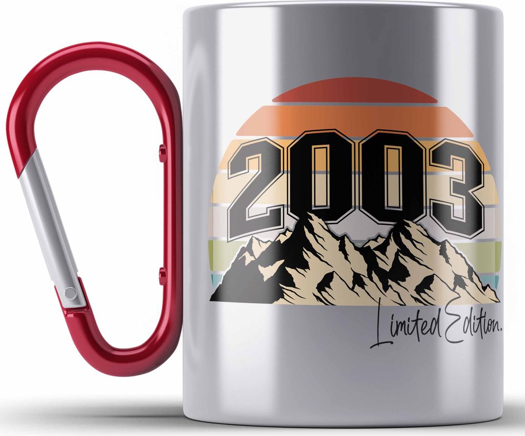 Trendation - 18. Geburtstag Edelstahl Tasse Karabiner Geschenk Mädchen Jungen Geschenkidee Lustig Spruch 18 Geschenke Geschenkideen zum 18 Bday 18...