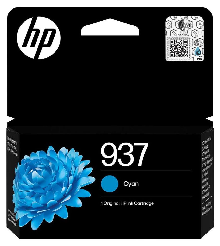 HP Azúrová originálna atramentová kazeta 937, Štandardná Obrázok produktu 