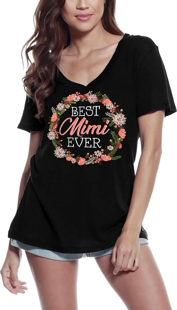 Damen Grafik T-Shirt V-Ausschnitt Die beste Mimi aller Zeiten - Oma Nana – Best Mimi Ever - Grandma Nana – Öko-Verantwortlich Vintage Jahrgang...
