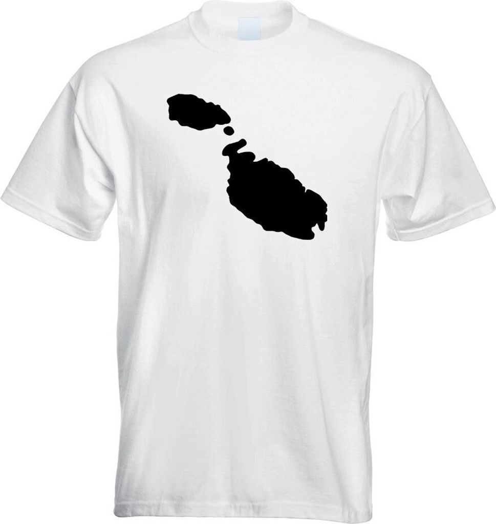 Kiwistar - T-Shirt - Weiss - Malta Umriss Kontur Herren Funshirt Bedruckt Design Sprüche Spruch Motive - mit Motiv Bedruckt - Funshirt Design - Sp...