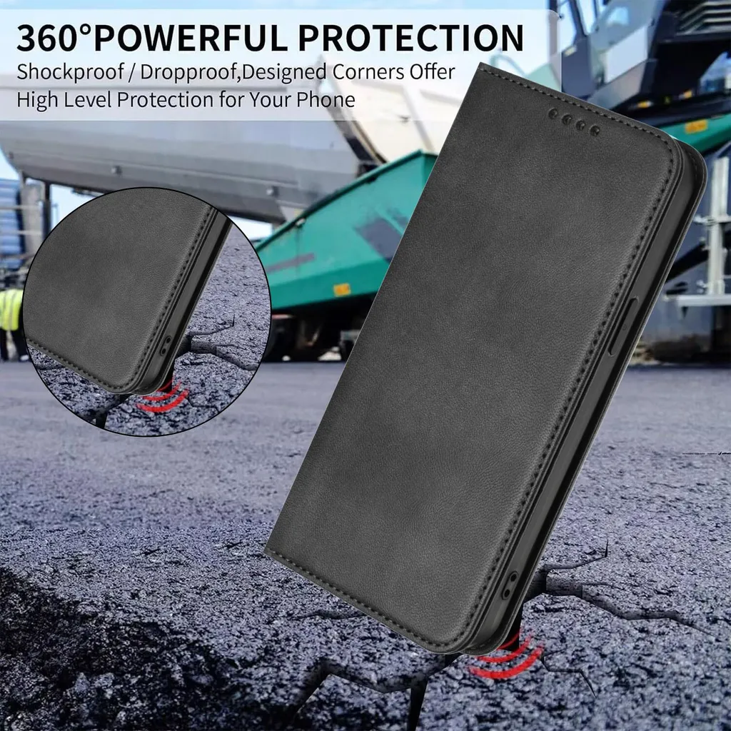 Custodia Robusta Xiaomi Redmi Note 15 Pro Pelle RFID Magnetica Nero - 8