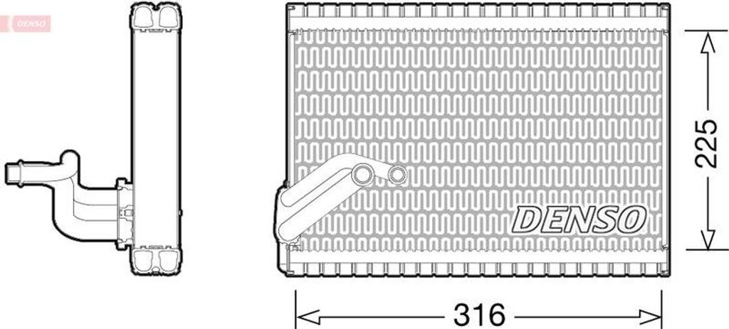 DENSO DEV21003 Verdampfer, Klimaanlage OE 6450WE kompatibel mit Berlingo, C4, Xsara, Partner
