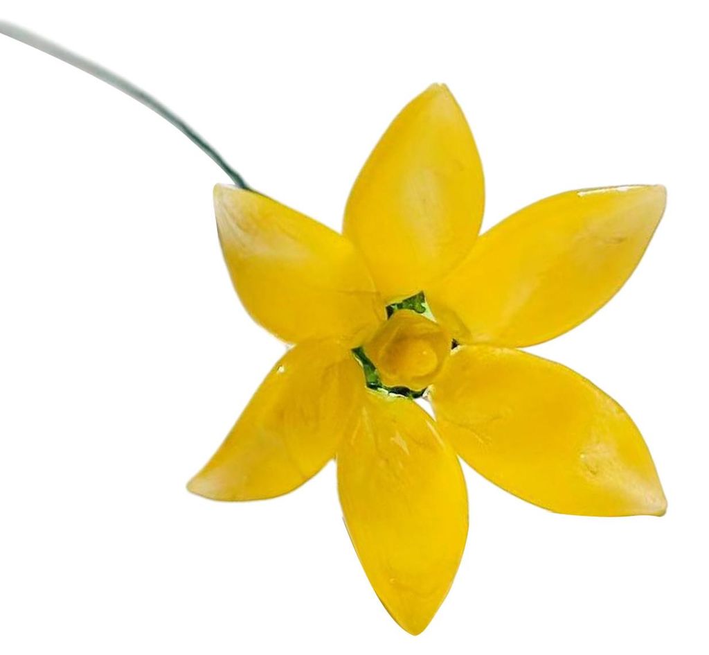 Handgefertigte Glasblume mit Drahtstiel, mundgeblasen, farbig glasiert, Mini-Blumenfigur, Dekoration für Wohnzimmer, Büro, Tisch, Blumenvase, Orn...