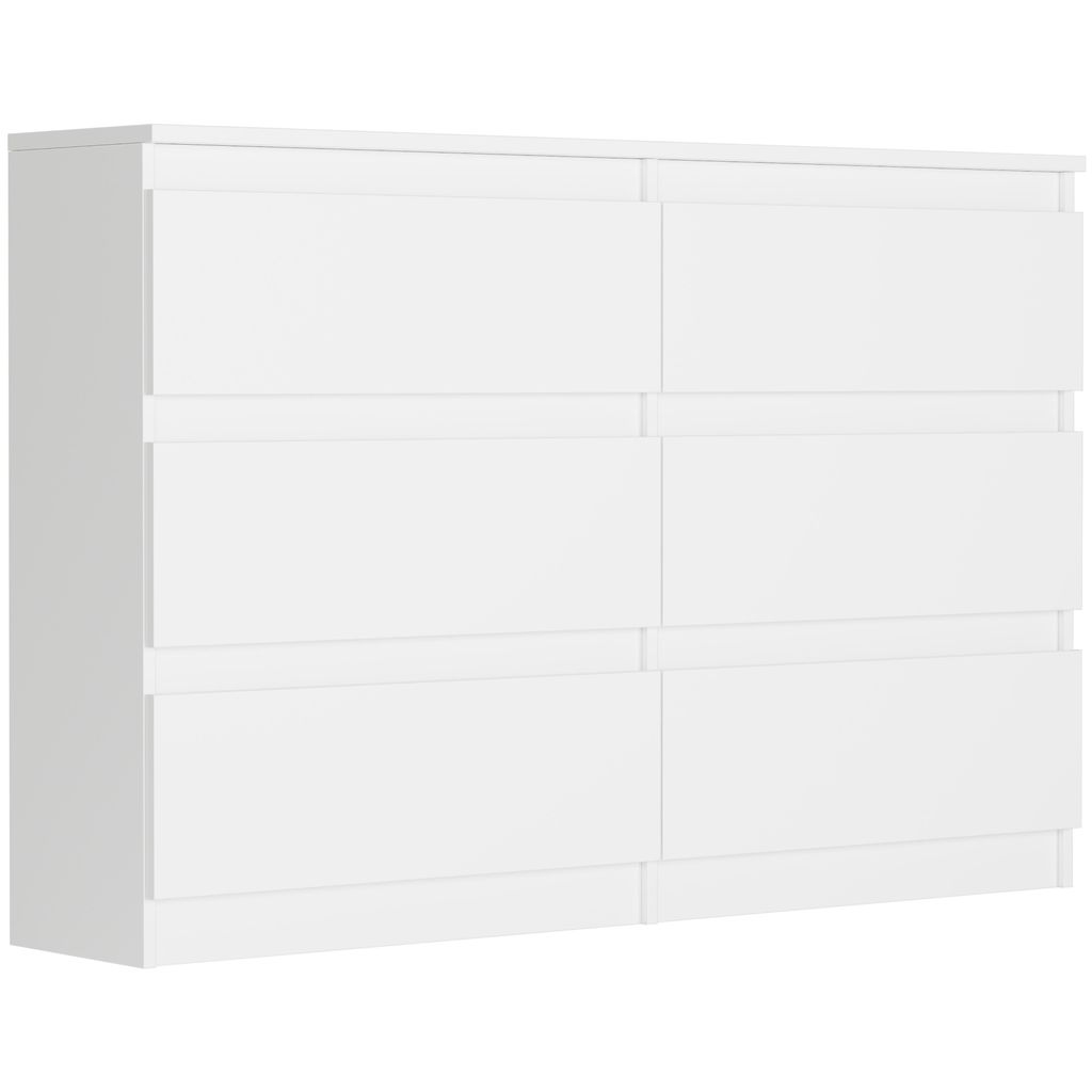 Komoda 120 cm, 6 zásuviek, skriňa FRAMIRE R-120, biela Obrázok produktu 