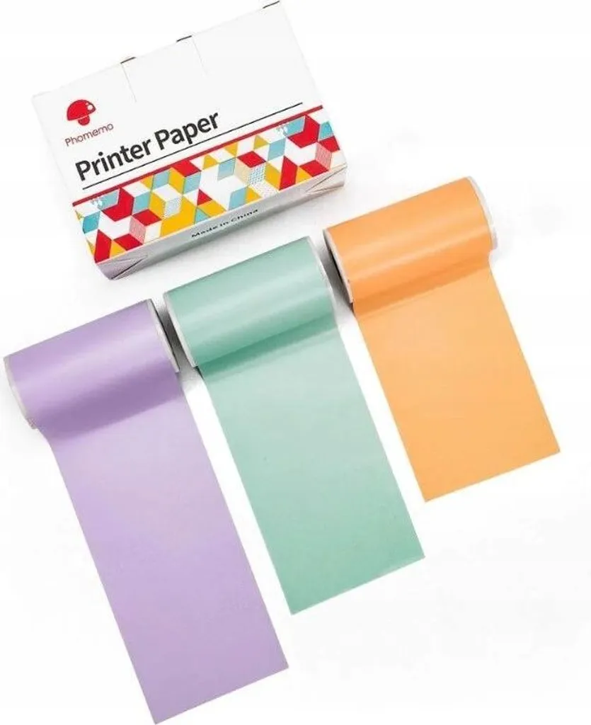 Rouleau Papier Couleur Phomemo T02 M02X - 3 Autocollants 50mm x 3.5m