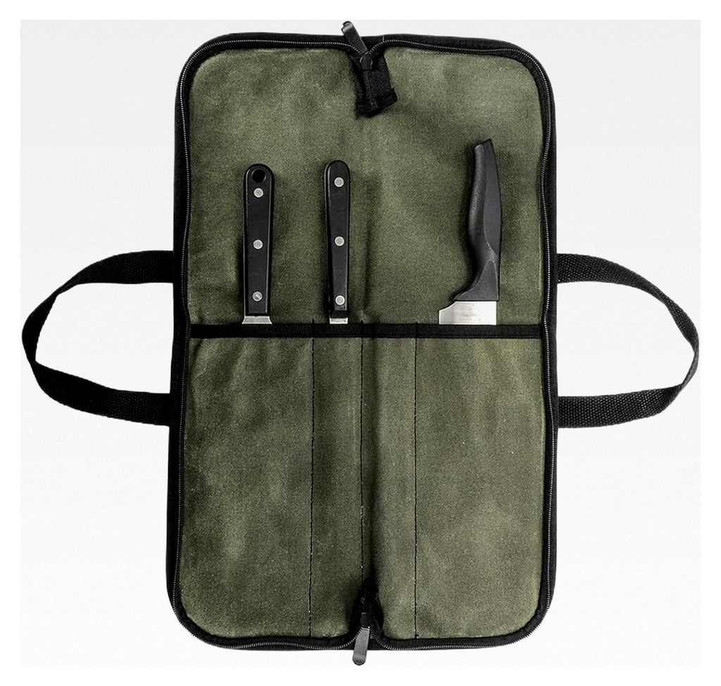 Messertasche für Köche und Küchenschneider, tragbare Aufbewahrungstasche für Messer aus gewachster Leinwand
