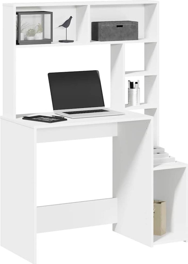 Maison Exclusive - Schreibtisch mit Regal Weiß 100x45x140 cm Holzwerkstoff