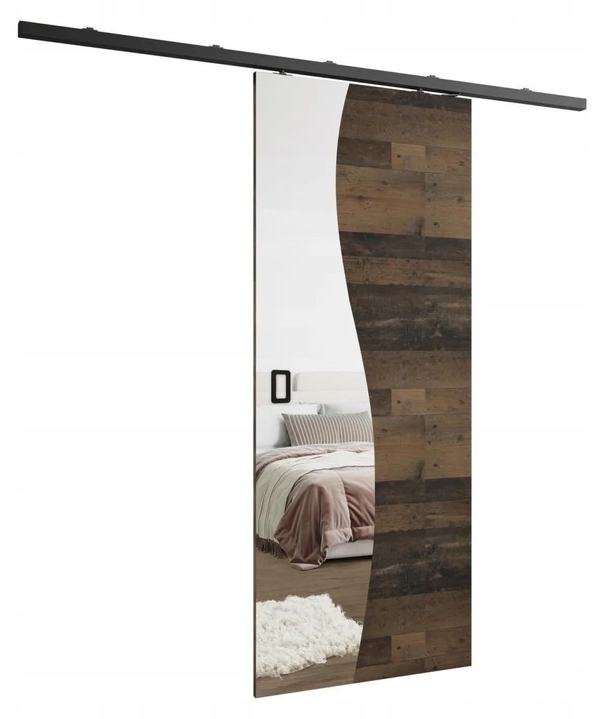 KIER FURNITURE Schiebetür Komplettset FALA Sliding Door, Raumteiler Schiebetür Alter Stil 96x205x1,6 cm
