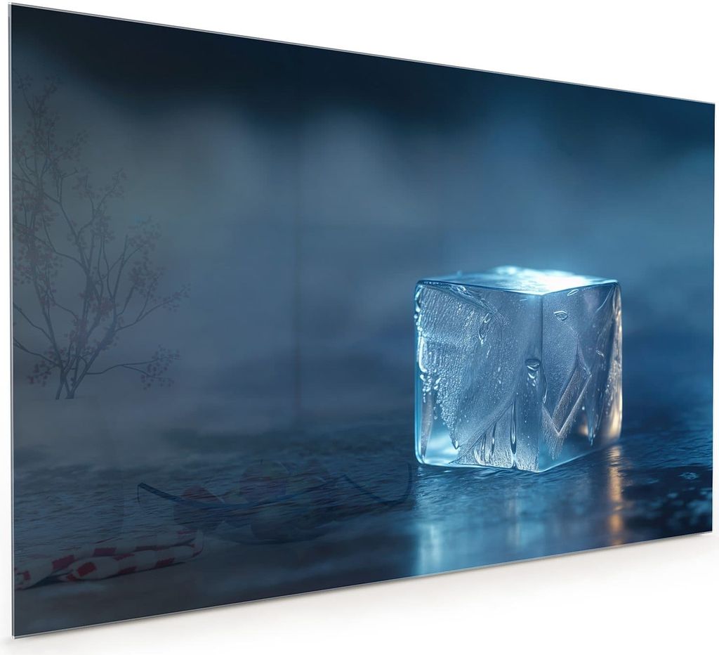 Küchenrückwand Spritzschutz Glas mit Motiv Eiswürfel 40 x 40 cm