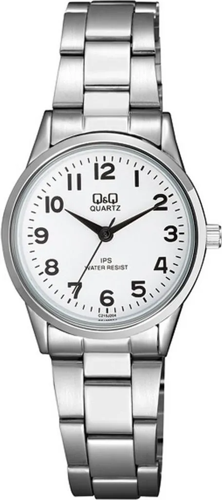 Montre-bracelet Q&Q C215J204Y argentée avec cadran blanc pour homme