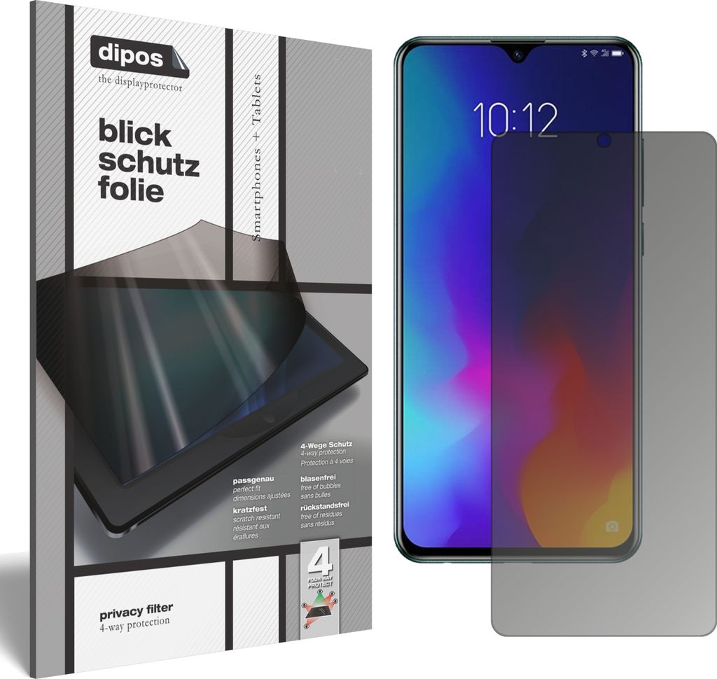 Blickschutzfolie für Lenovo Z6 Lite matt Schutzfolie Folie Display Schutz dipos