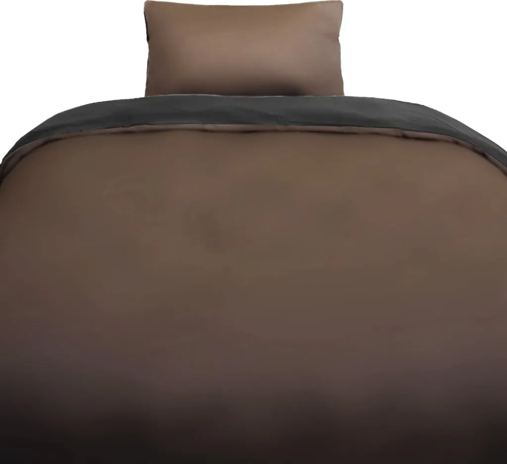 Set Letto Raso di Cotone 100% Marrone Antracite 155x220 - Top Qualità