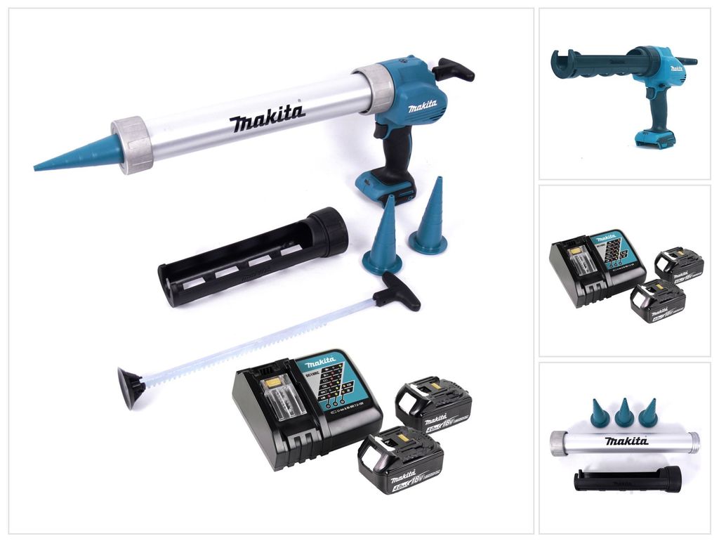 Makita DCG 180 RMX Akku Kartuschenpistole 18 V 300 / 600 ml + 2x Akku 4,0 Ah + Ladegerät