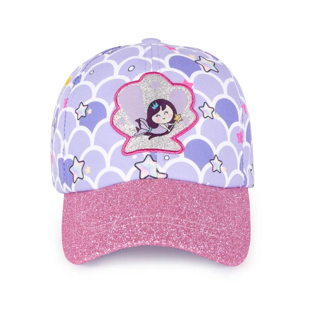 Chapeau de Soleil Enfant Réglable et Respirant Motif Sirène Bleue