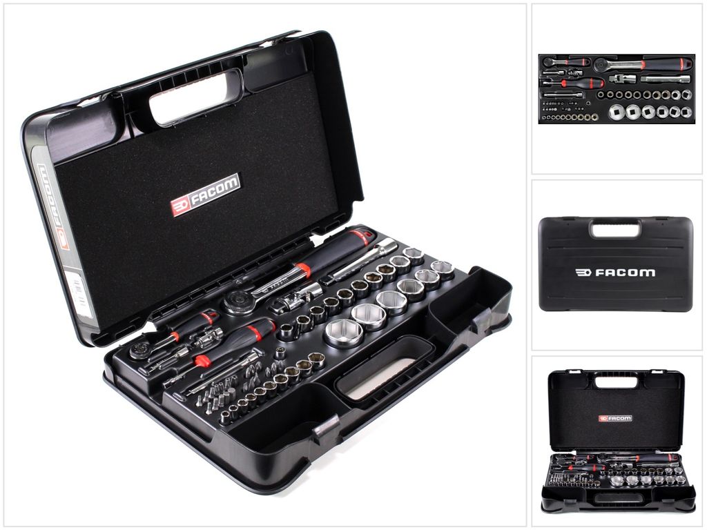 Facom RS.161-2 Steckschlüsselsatz Knarrenkasten 1/4" + 1/2" 55 tlg. - Nachfolger von RS.440E